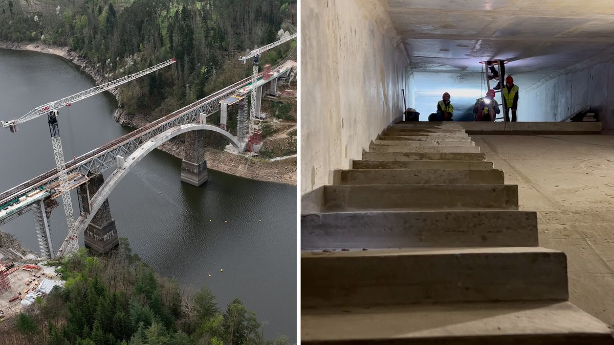 Nový most na Orlíku. S kamerou uvnitř největšího železobetonového oblouku v Česku